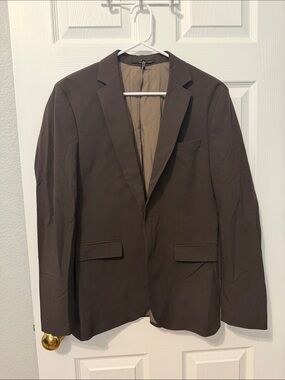 Men's Dark Brown Single-Breasted Blazer